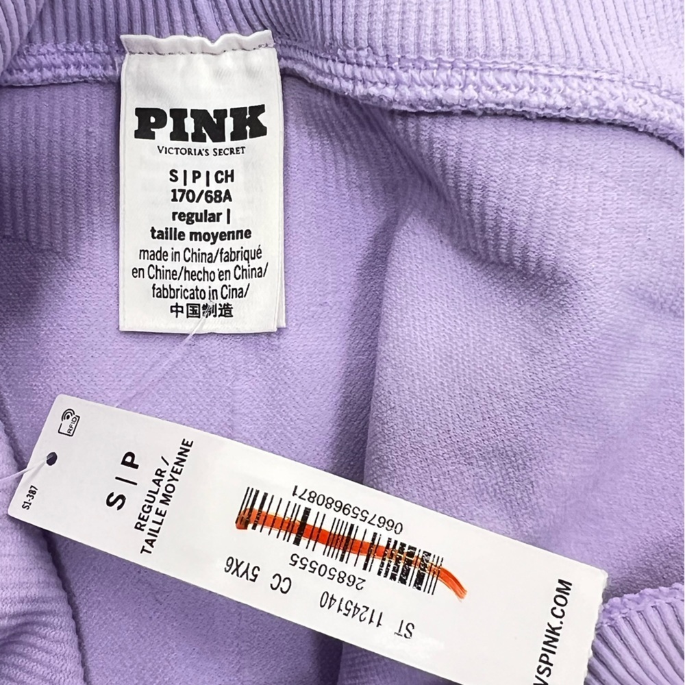 NWT PINK Fold Over Waist Leggings Lavender Color Full Length Size Small - Picture 6 of 7